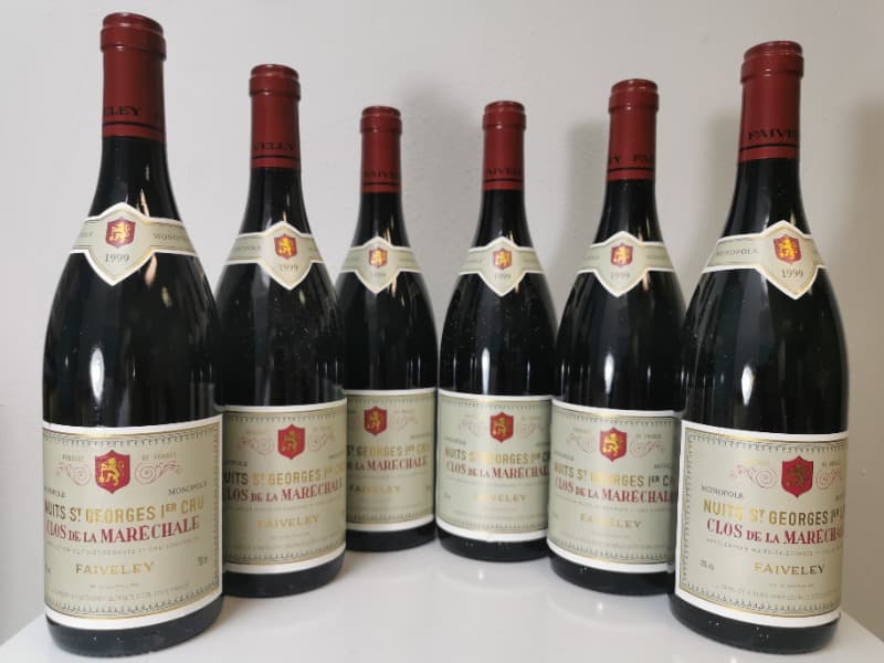 6 x Nuits-Saint-Georges, 1e Cru Clos de la Maréchale (monopole), Domaine Faiveley, 1999