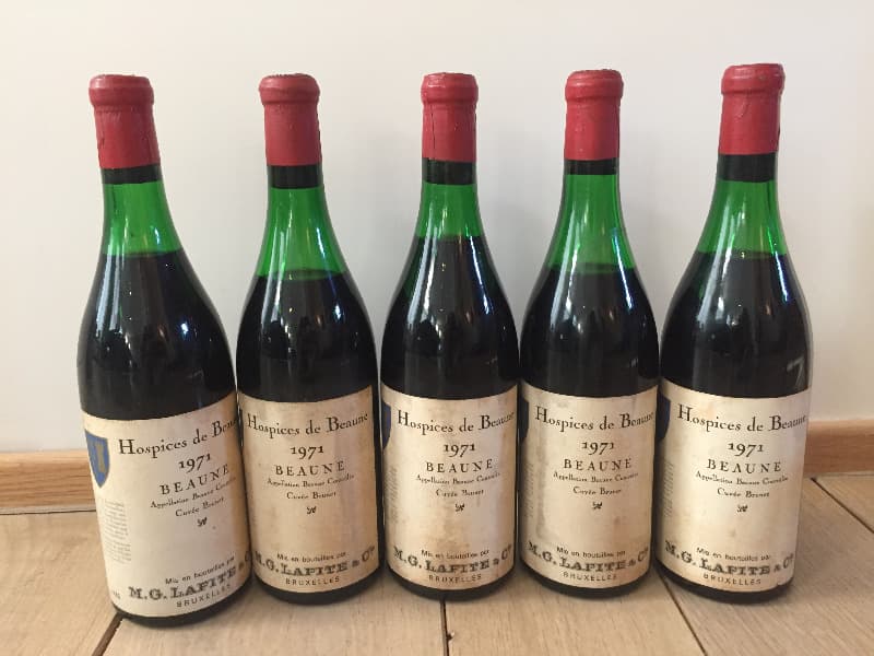 5 x Beaune, cuvée Brunet, Hospices de Beaune, 1971