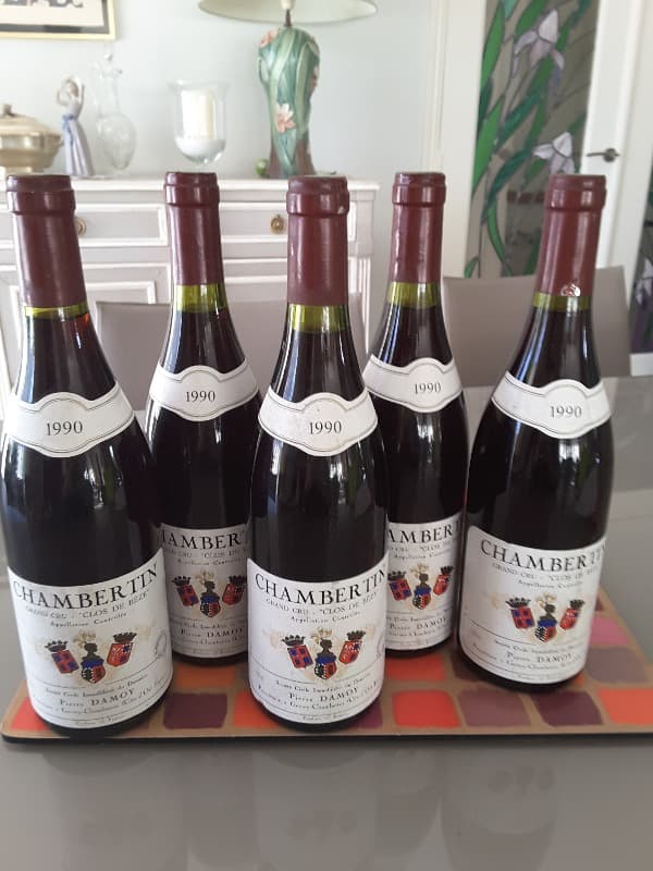 5 x Chambertin, Clos de bèze, Pierre Damoy, 1990