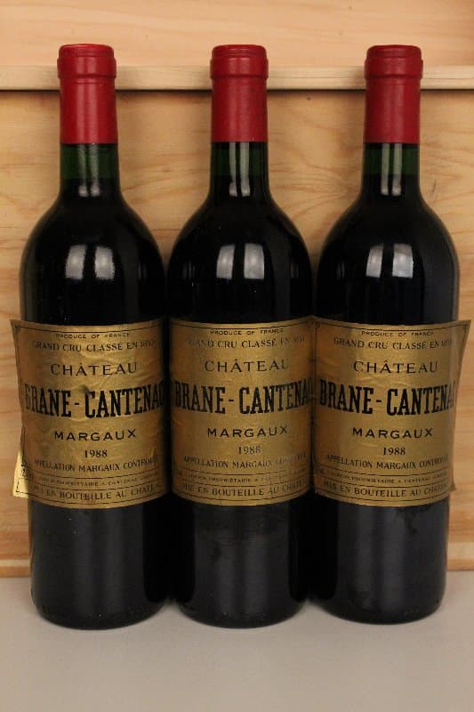 3 xChâteau Brane-Cantenac, Margaux, 1988