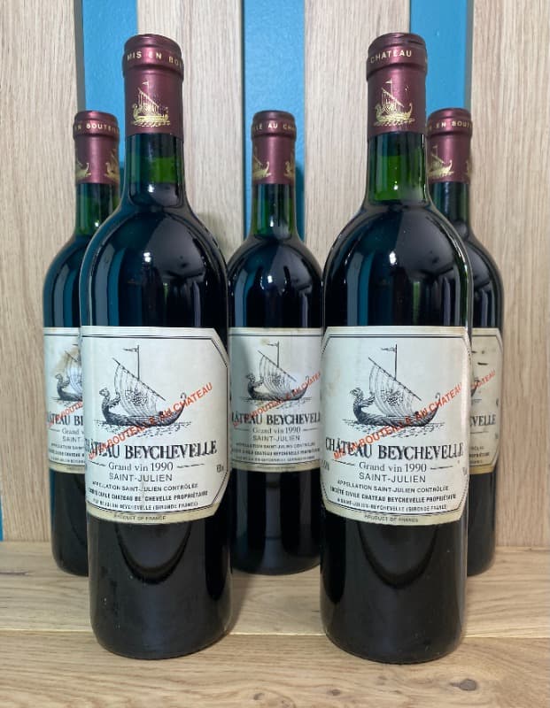 5 x Château Beychevelle, Saint-Julien, 1990