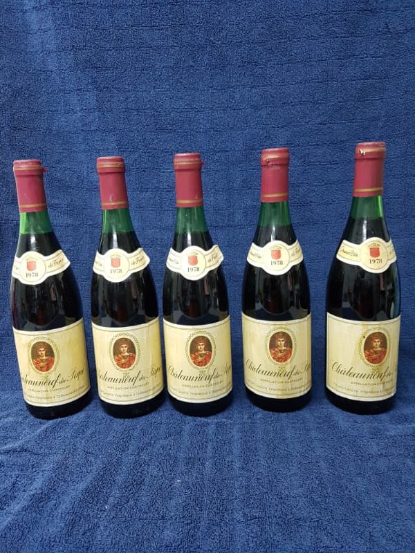 5 x Côtes-du-Rhône, Châteauneuf-du-Pape, Fernand Laroche, 1978