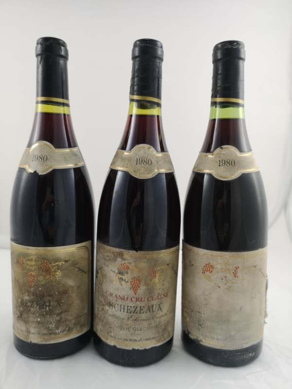 3 x Echézeaux, Grand Cru classé, Domaine Robert Gibourg, 1980