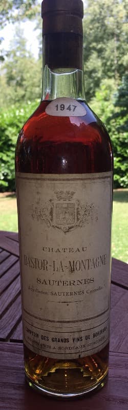 Comptoir des Grands Vins de Bordeaux, Chateau Bastor-La-Montagne, Sauternes, 1947