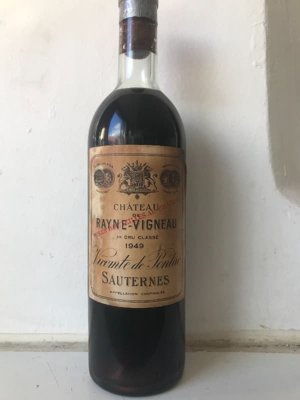 1er Cru, Château de Rayne Vigneau, Sauternes, 1949