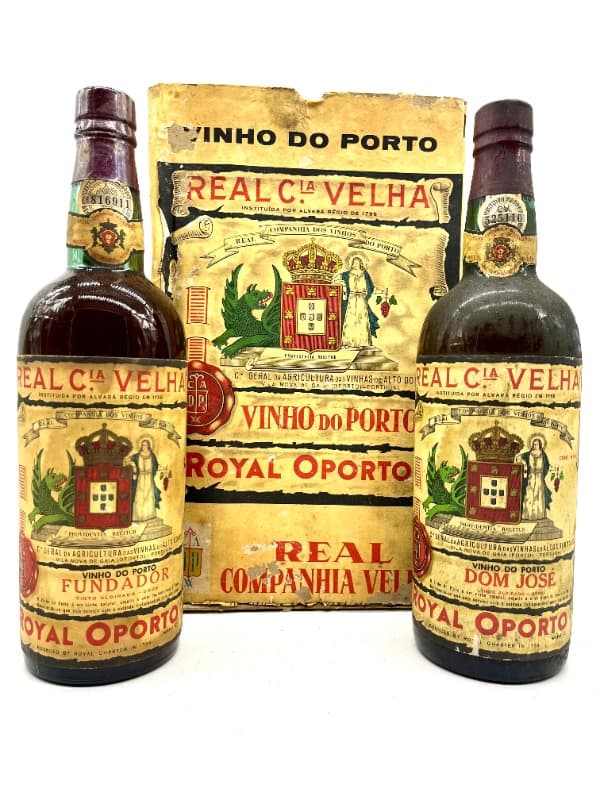 Lot 2 Bottles of Real Companhia Velha 1950s Fundador & Dom Jose' (0.75L) Port - Portugal, Real Companhia Velha, Porto