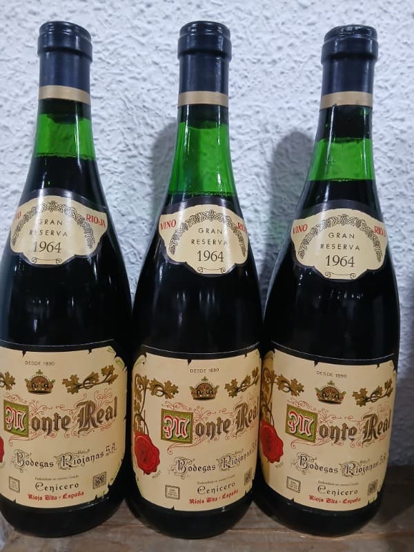 3 x Gran Reserva 1964, Monte Real 1964 Gran reserva, Rioja, 1964