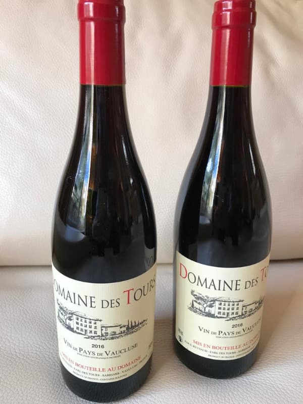 2 x Vin de Pays du Vaucluse, Domaine des Tours, 2016
