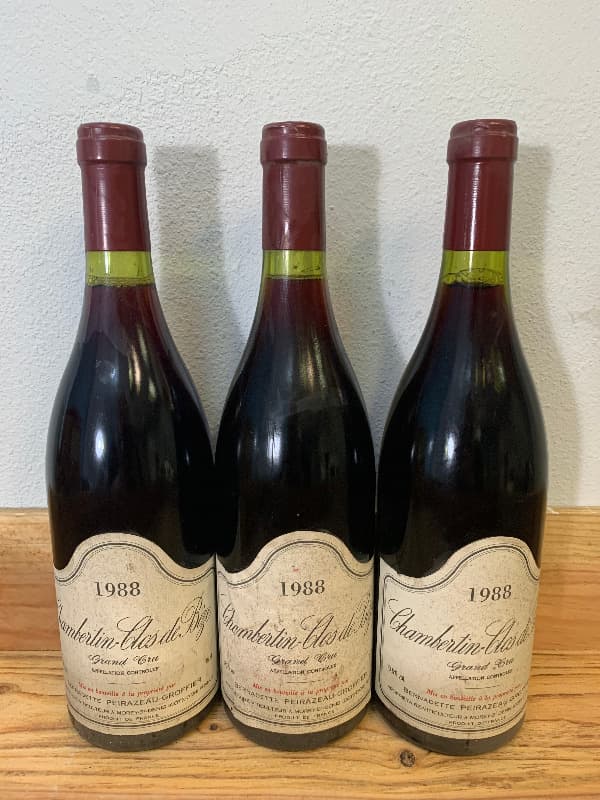 3 x Chambertin clos-de-Bèze, Bernadette Peirazeau-Groffier, 1988