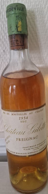 Preignac sec, Château Gilette, Sauternes, 1954