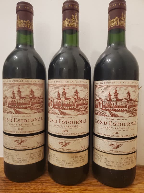 3 x Cos d'Estournel, Saint-Estèphe, 1989