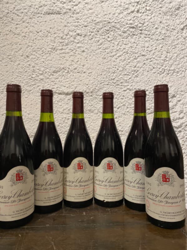 6 x Gevrey-Chambertin, 1er Cru Lavaux St-Jacques, G. vache-Chambertin, 1993