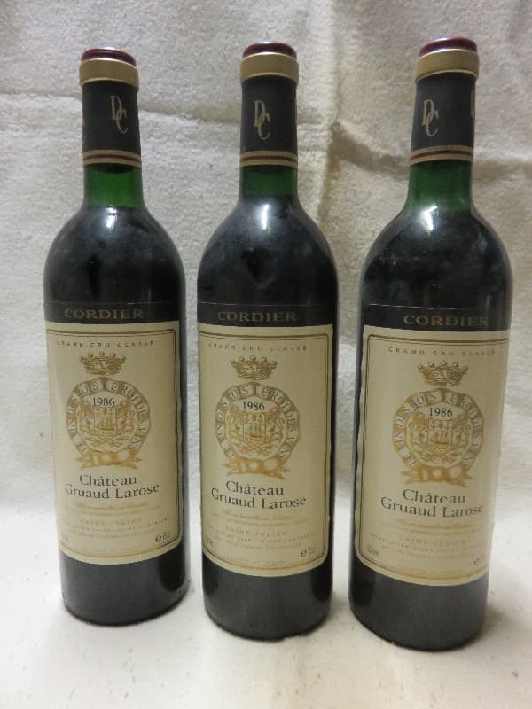 3 x CHÂTEAU GRUAUD-LAROSE, Saint-Julien, 1986