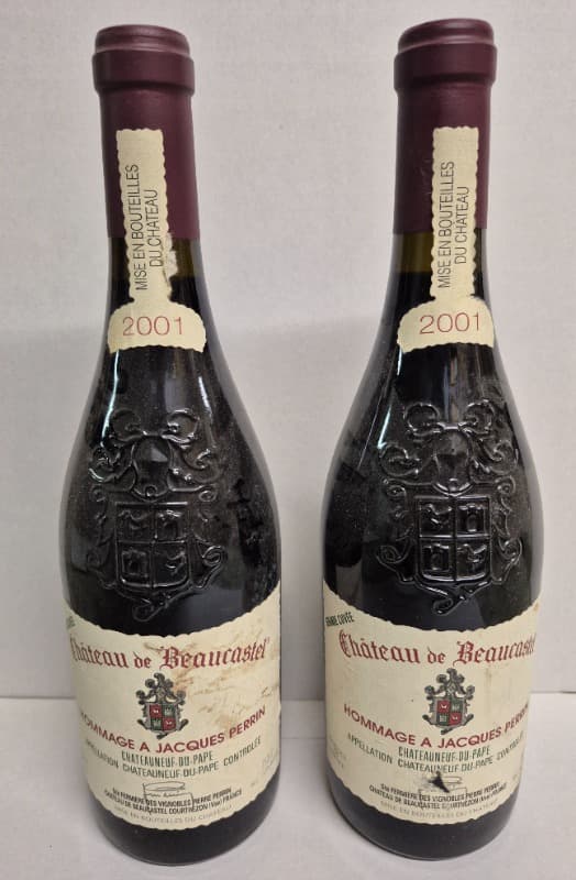 2 x Châteauneuf-du-Pape, Hommage à Jacques Perrin, Château de Beaucastel, 2001
