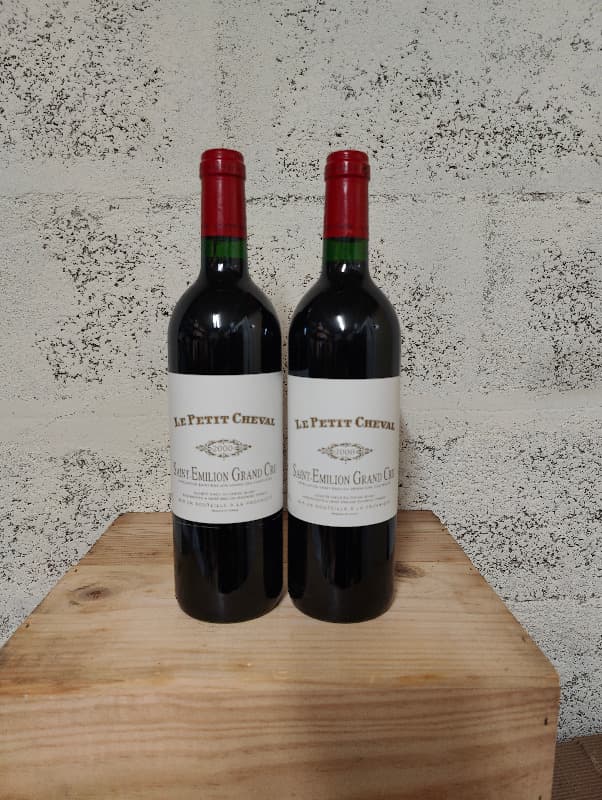 2 x le Petit Cheval, château Cheval Blanc, Saint-Émilion Grand Cru, 2000
