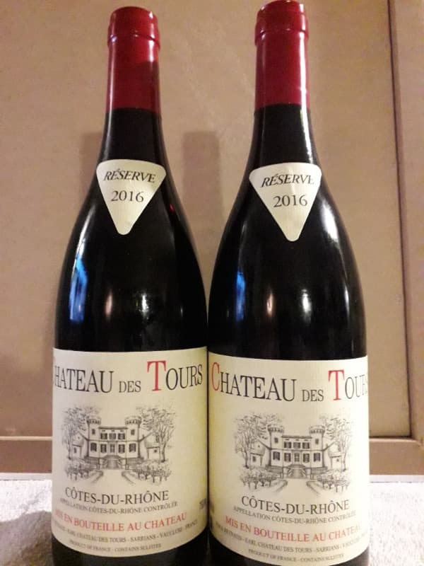 2 x Côtes-du-Rhône, Château des tours, 2016