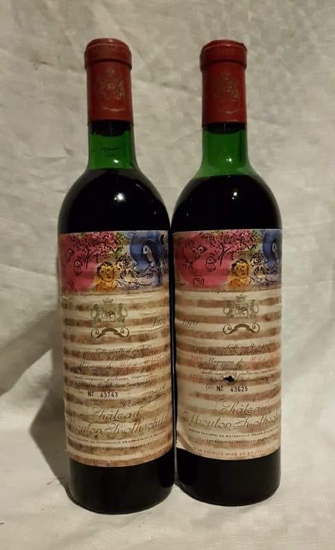 2x Château Mouton Rothschild, Pauillac, 1970