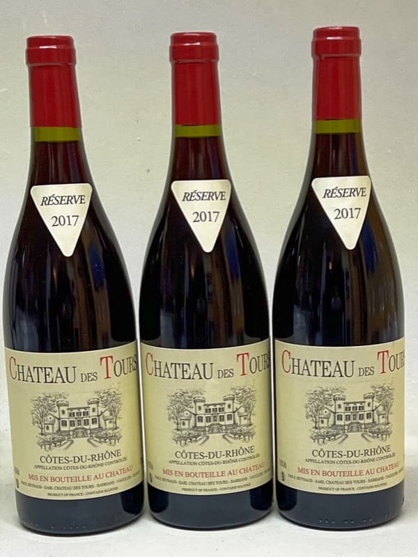 3 x Côtes-du-Rhône, Château Des Tours (E.Reynaud), 2017