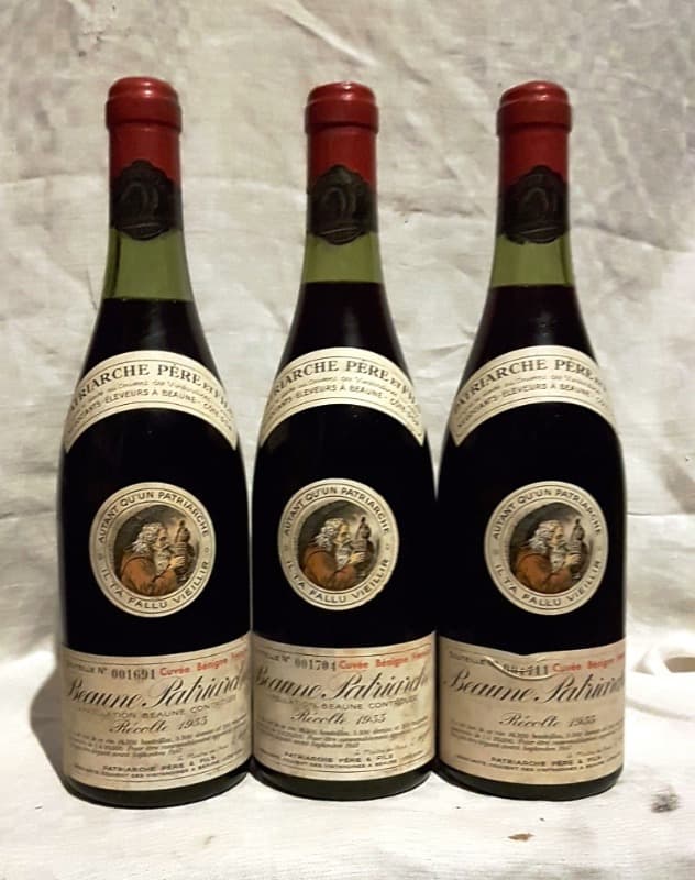 3 x Beaune, cuvée Bégnine Frémiot, Patiarche, 1955