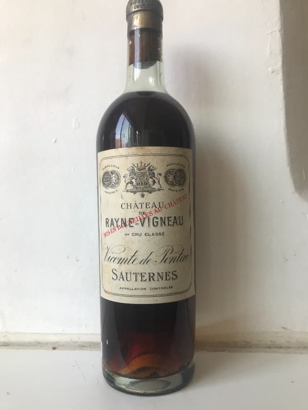 1er cru, Domaine Rayne Vigneau, Sauternes, 1926