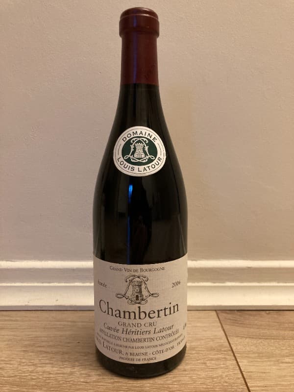 Chambertin, Grand cru, Cuvée Héritiers Latour, Domaine Latour, 2006
