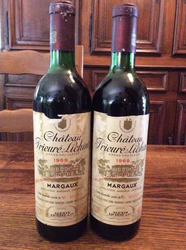 2 x Château Prieuré-Lichine, Margaux, 1969