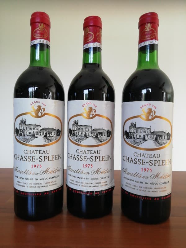 3 x CHASSE-SPLEEN, Moulis ou Moulis-en-Médoc, 1975
