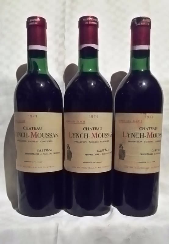3 x château Lynch Moussas, Pauillac, 1971