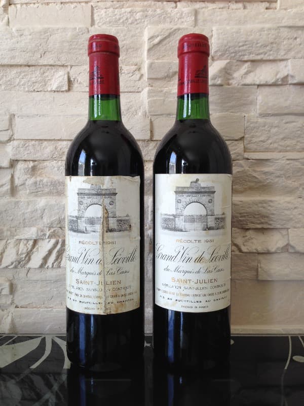 2 x château Léoville las cases, Saint-Julien, 1981
