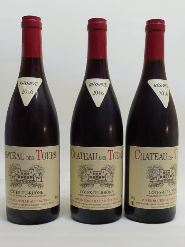 3 x Côtes-du-Rhône, Château des Tours, 2016