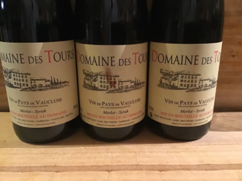 3 x Vin de Pays du Vaucluse, Domaine des Tours, 2009/2011/2012