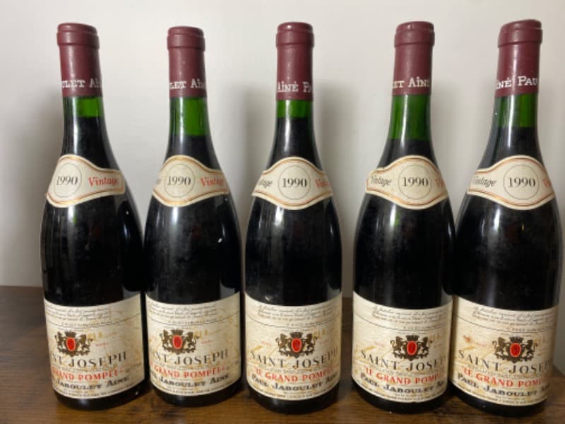 5 x Saint-Joseph, Le Grand Pompée, Paul Jaboulet Aîné, 1990