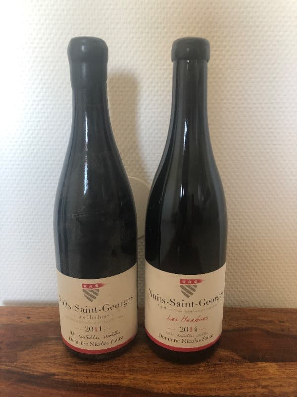 2 x Nuits-Saint-Georges, Les herbues, Nicolas FAURE, 2011/2014