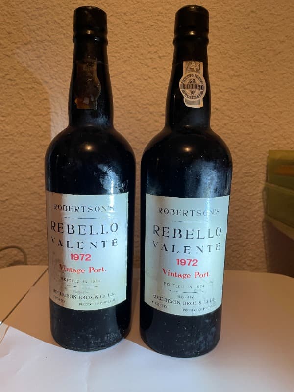2 x Vintage Port, Roberton's Rebello Valente, Porto, 1972
