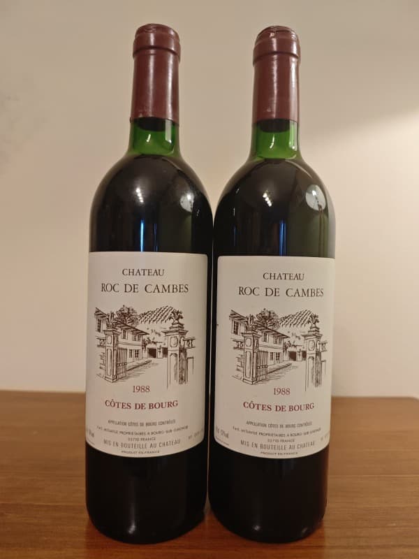 2 x château Roc de Cambes, Côtes-de-Bourg, 1988
