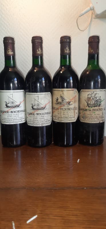 4 x Château Beychevelle, Saint-Julien, 1986=>1989