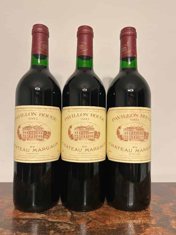 3 x Pavillon Rouge, château Margaux, Margaux, 1993