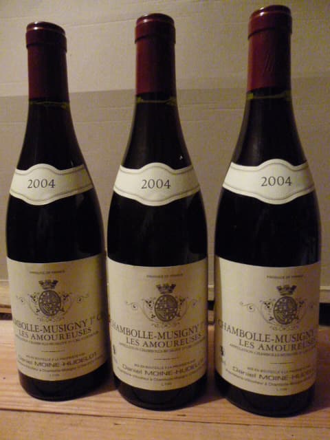 3 x Chambolle-Musigny les Amoureuses, Moine-Hudelot, 2004