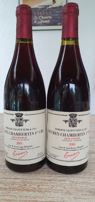 2 x Gevrey-Chambertin, Clos Prieur, TRAPET PERE ET FILS, 2001