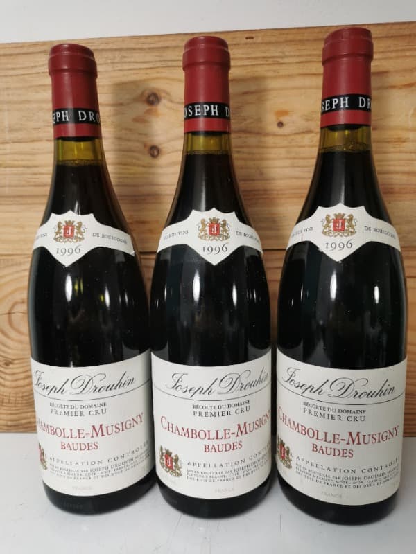 3 x Chambolle-Musigny, Baudes 1er Cru, Joseph Drouhin, 1996