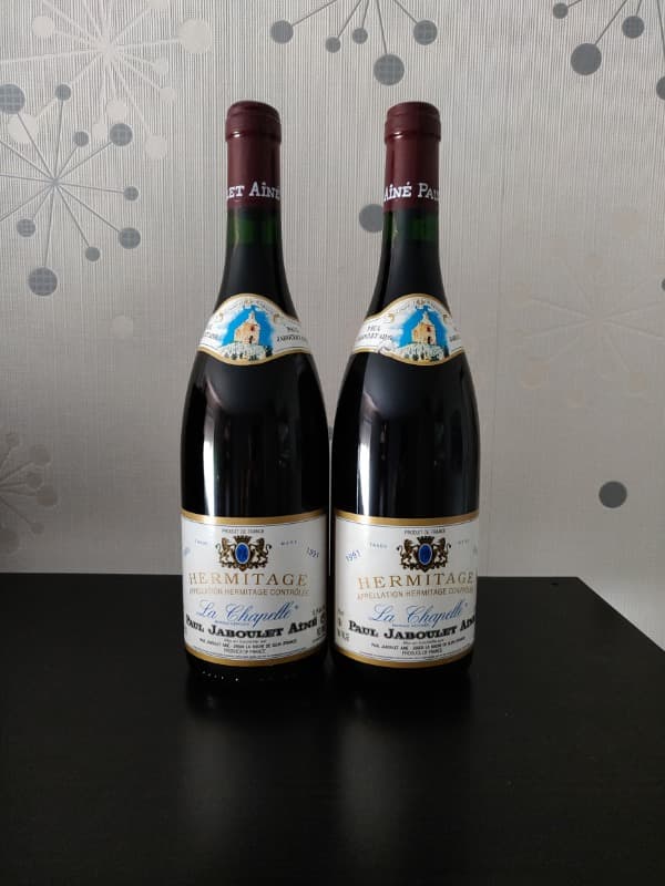 2 x Hermitage, la chapelle, Paul Jaboulet aîné, 1991