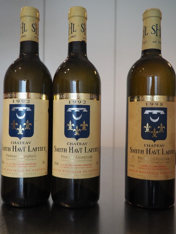 3 x Château Smith-Havt-Lafitte, white/blanc Pessac-Léognan, 1992x2 / 1998x1