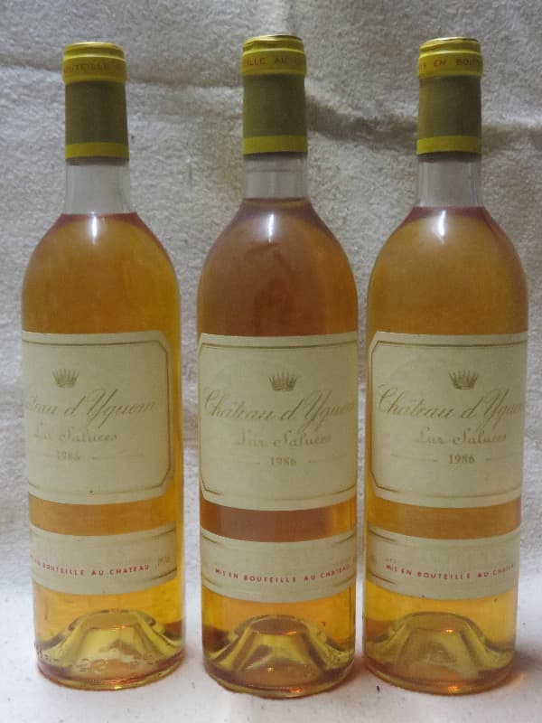 3 x CHÂTEAU YQUEM, Sauternes, 1986