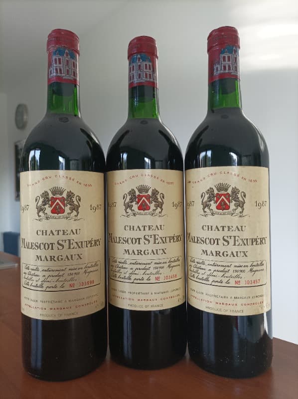 3 x Malescot Saint Exupéry, Margaux, 1987
