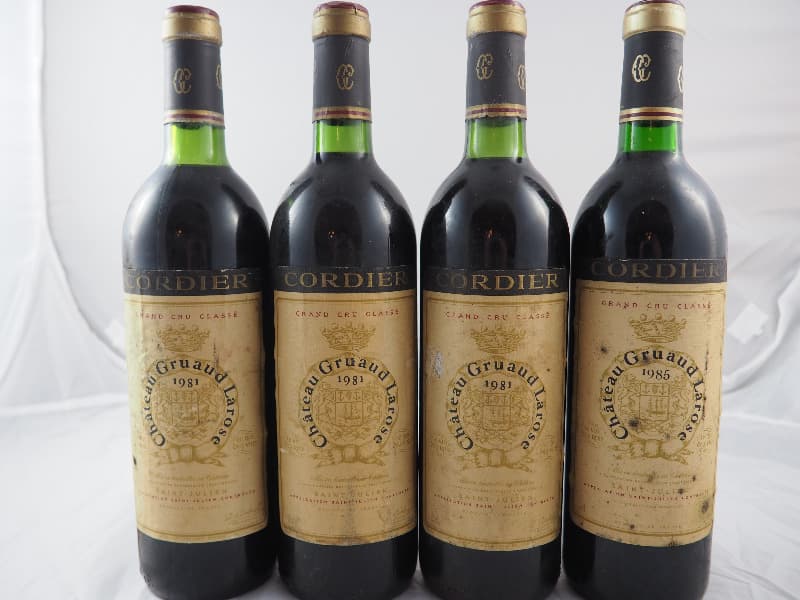 4 x château Gruaud Larose, Saint-Julien, 3 x 1981 - 1 x 1985