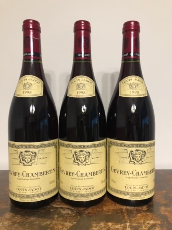 3 x Gevrey-Chambertin, Louis Jadot, 1998