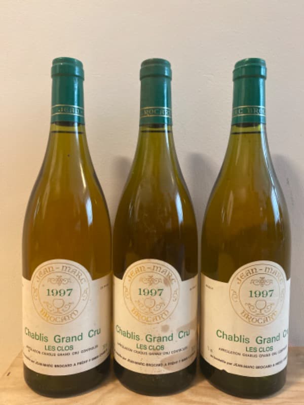 3 x Chablis, Grand Cru Les Clos, Jean-Marc Brocard, 1997