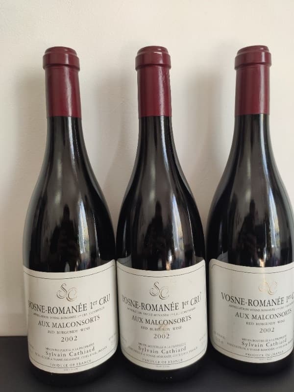 3 x Vosne-Romanée, Aux Malconsorts, Sylvain Cathiard, 2002