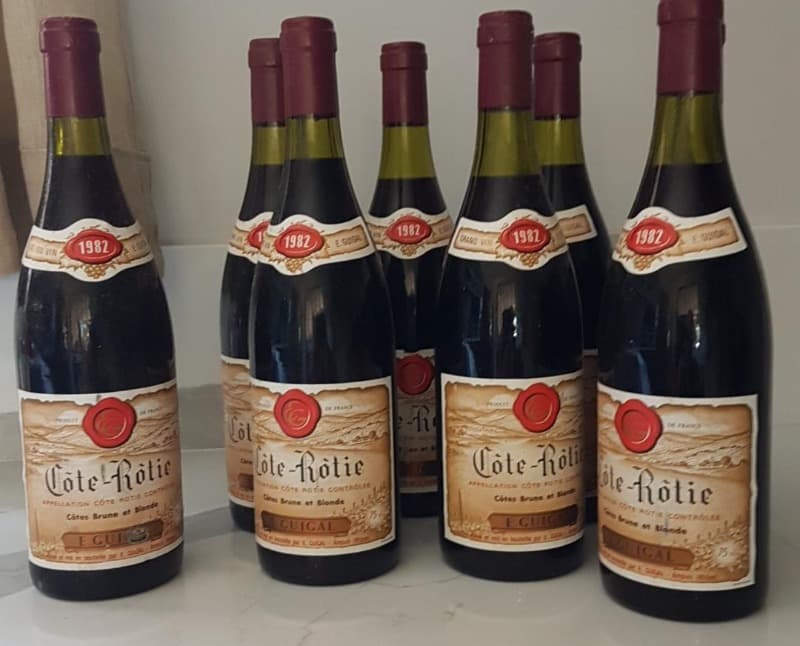 8 x Côte-Rôtie, Côtes Brune & Blonde, E. Guigal, 1982