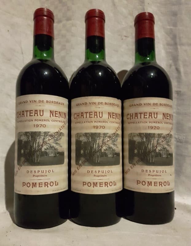 3 x château Nenin, Pomerol, 1970